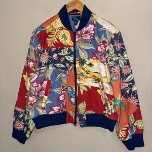 Polo Ralph Lauren Tropical Floral Patchwork Twill Bomber Jacket Women's XL $498